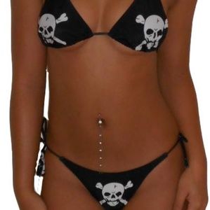 Sexy Surrender The Booty Pirate Jolly Roger Bikini